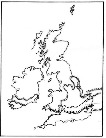 Sketch map of the maximum ice front advances.