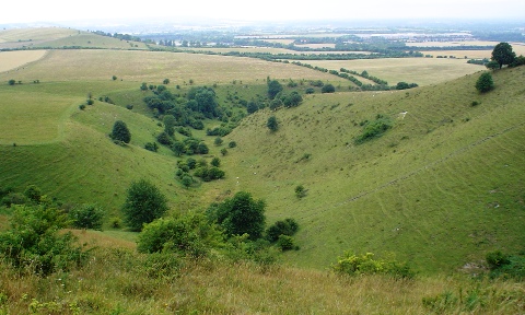 Incombe Hole - a steep sided dry valley