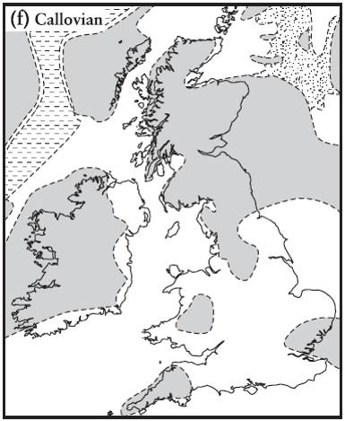 Palaeogeography of Britain during the deposition of the Oxford Clay.